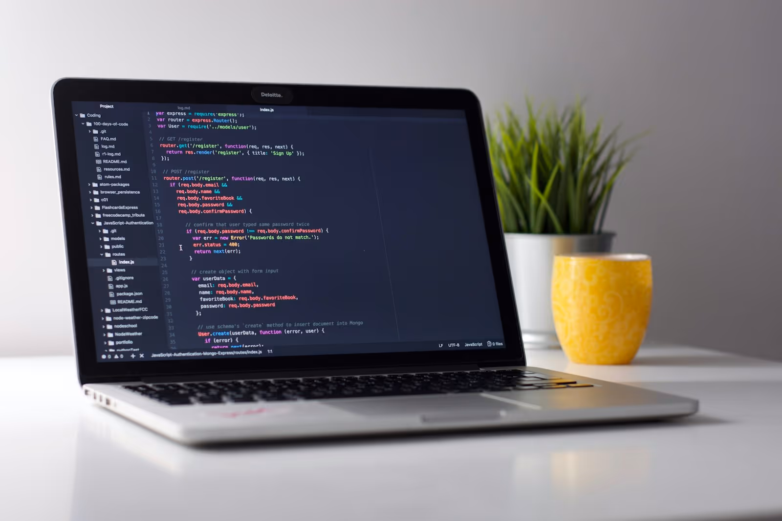 Source code on a dark editor — custom-software development